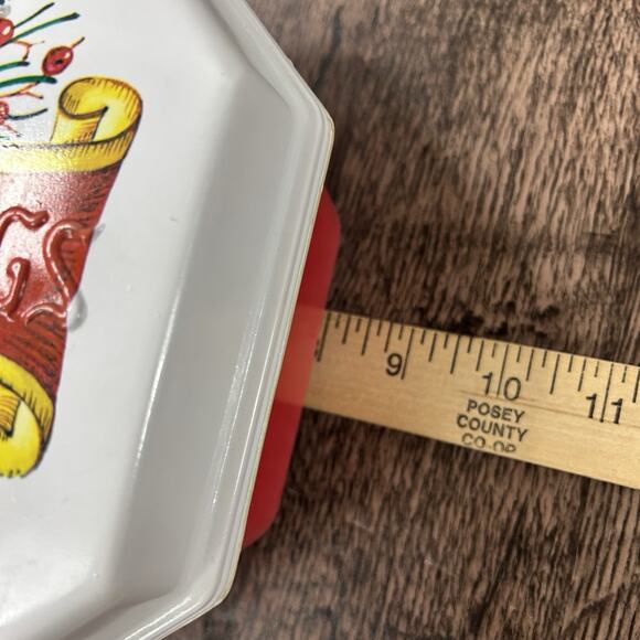 VTG ULLMAN CO Christmas Plastic Cookie Candy Container W/lid Season’s Greetings - Picture 6 of 9